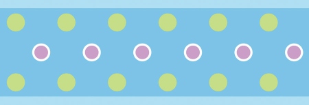 Samolepící dekorace na zeď - samolepící bordury puntíky - listely Puntíky v modrém